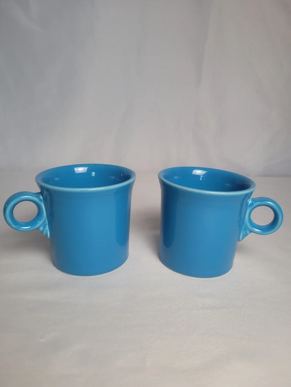 Fiestaware Lot Of 2 Peacock Blue Coffee Mugs Homer Laughlin